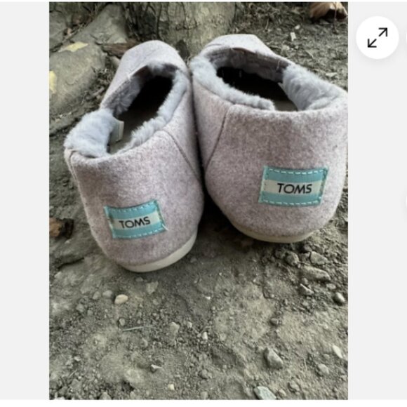 Toms Shoes Womens 10 Alpargata Loafers Comfort Wool Slip On Fleece Lined - Picture 3 of 6